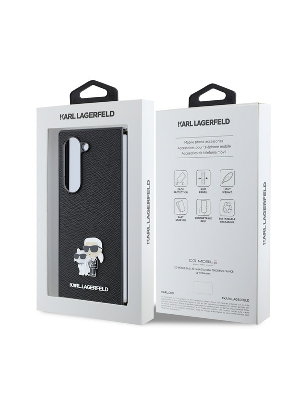 Karl Lagerfeld Karl Lagerfeld PU Saffiano Karl and Choupette Πίσω Κάλυμμα για Samsung Galaxy Z Fold 6 Μαύρο