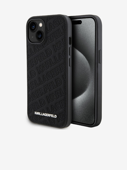 Karl Lagerfeld PU Quilted Pattern Πίσω Κάλυμμα για iPhone 15 Black Karl Lagerfeld