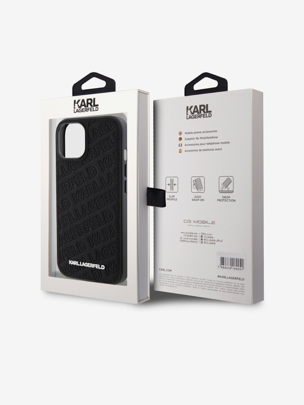 Karl Lagerfeld PU Quilted Pattern Πίσω Κάλυμμα για iPhone 15 Black Karl Lagerfeld