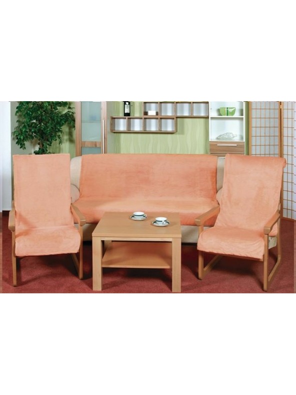 Bellatex Κάλυμμα καναπέ Micro 3+1+1 σομόν Bellatex