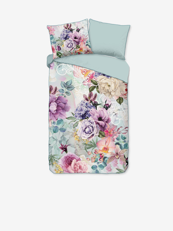 Descanso Ροζ και πράσινα σατέν κλινοσκεπάσματα Descanso 140 x 220 cm