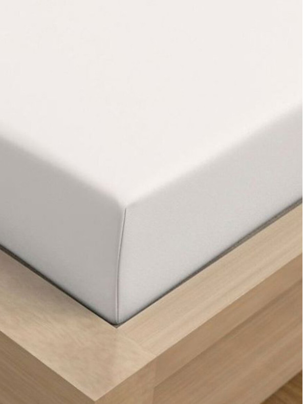 Kvalitex Σεντόνι ζέρσεϊ με λύκρα 180x200εκ. λευκό Kvalitex