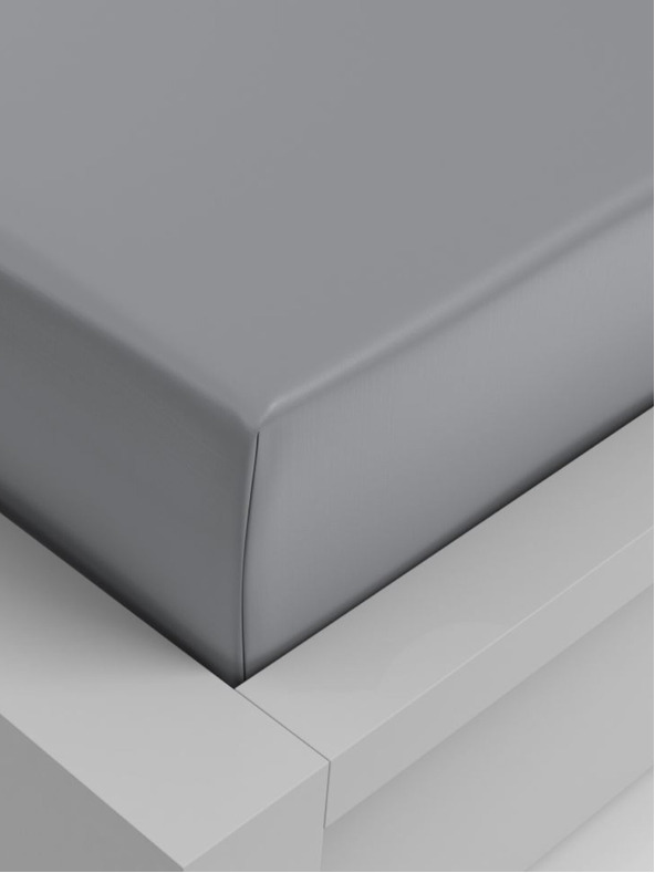 Kvalitex Σεντόνι από ελαστική βισκόζη 100x200cm ανοιχτό γκρι