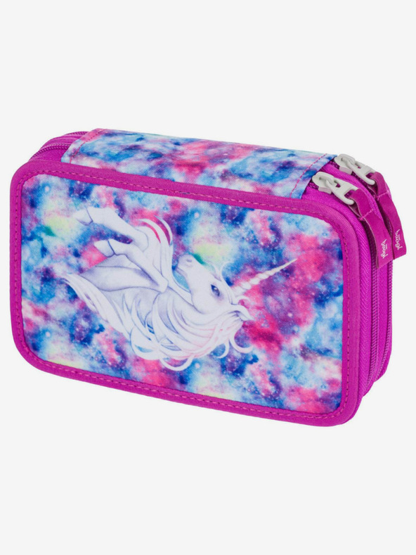 BAAGL  Ροζ σχολική μολυβοθήκη δύο επιπέδων Baagl Μονόκερος