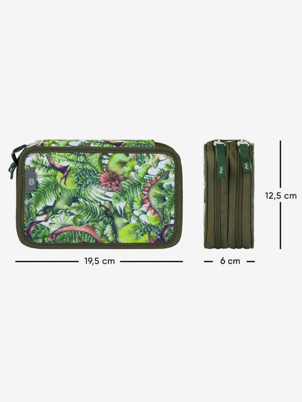 BAAGL  Πράσινη σχολική μολυβοθήκη Baagl Dinosaurs