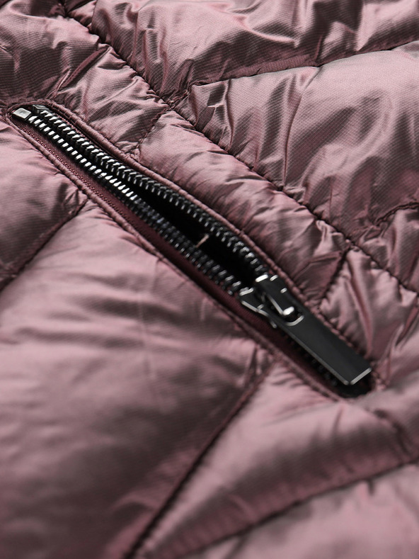 ALPINE PRO Γυναικείο μακρύ υπερελαφρύ παλτό ALPINE PRO OREFA ροζ