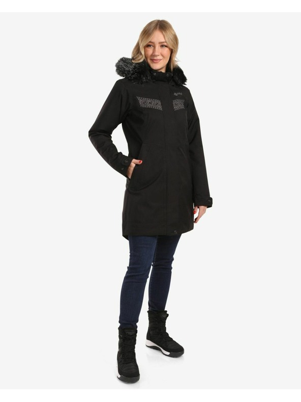 Kilpi Γυναικείο χειμερινό παλτό Kilpi PERU-W Μαύρο
