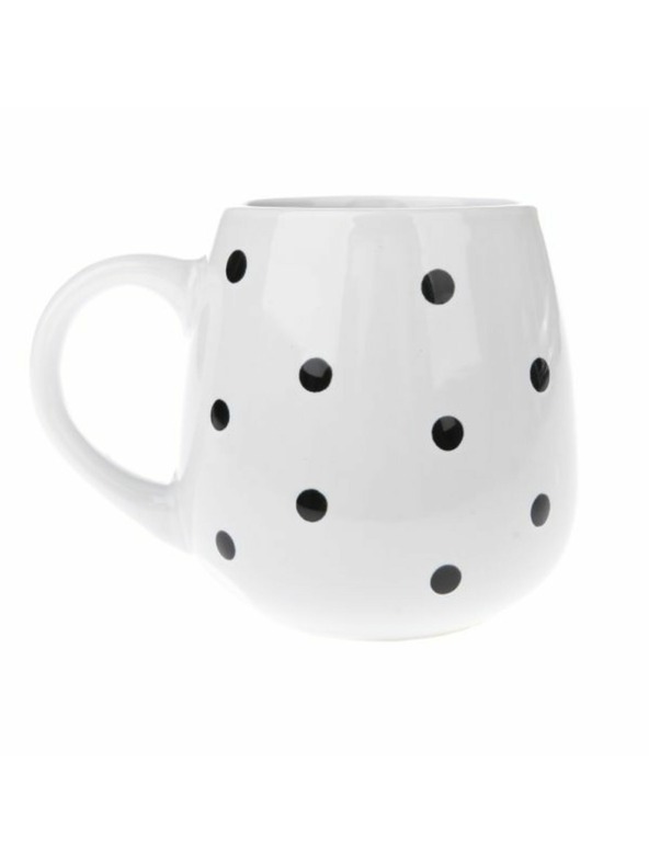 Casa de Engel Κεραμική κούπα, λευκή με μαύρα πουά, 520μλ, 12/36