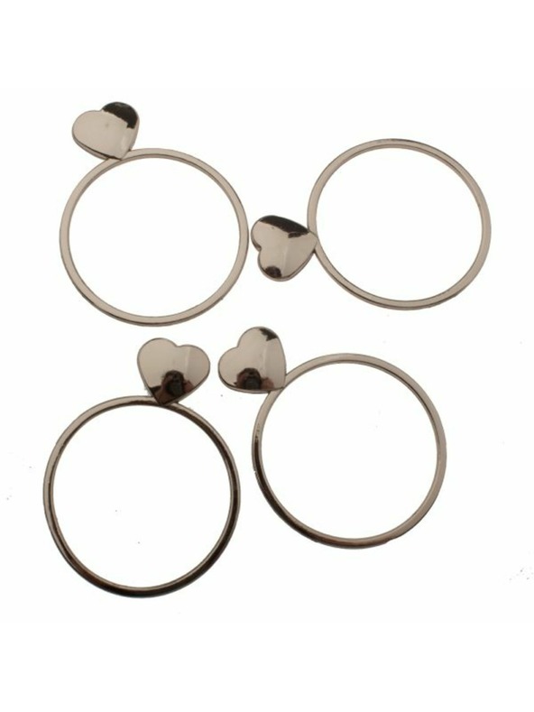 Casa de Engel Μεταλλικοί δακτύλιοι για πετσέτες - σετ 4τεμ, 12/72