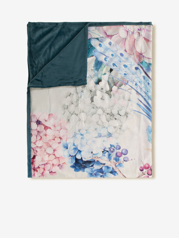 Descanso Ανοιχτό γκρι λουλουδάτο καρό Descanso 130 x 160 cm