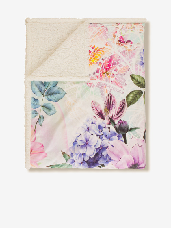 Descanso Κρέμα λουλουδάτο καρό Descanso 130 x 160 cm