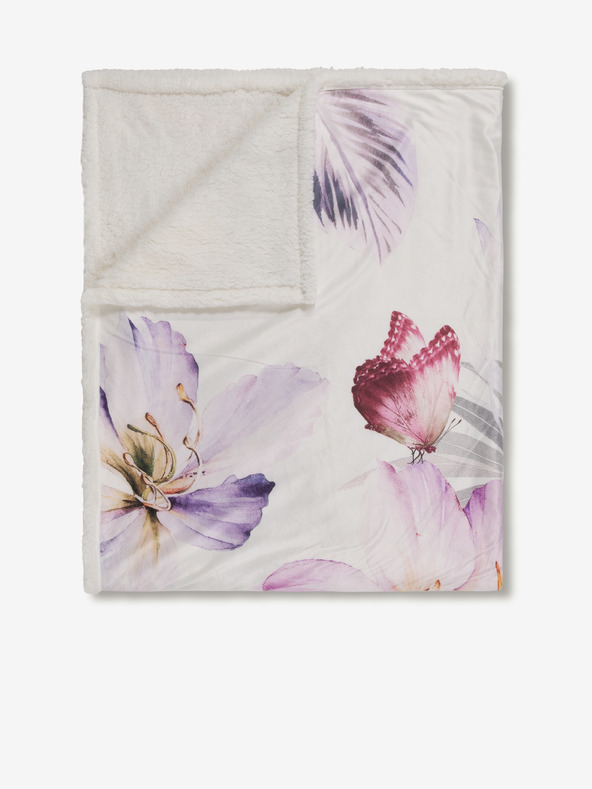 Descanso Λευκό λουλουδάτο καρό Descanso 130 x 160 cm