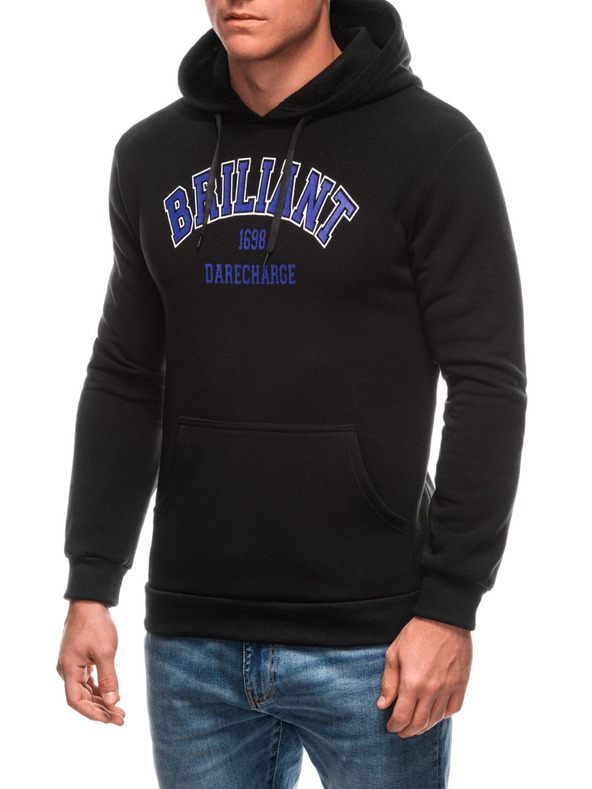 Edoti EDOTI Ανδρικό φούτερ με κουκούλα, μαύρο