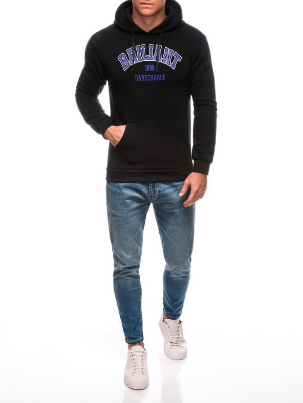 Edoti EDOTI Ανδρικό φούτερ με κουκούλα, μαύρο