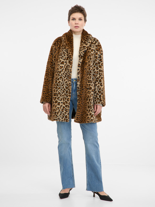 Orsay Ανοιχτό καφέ γυναικείο παλτό με σχέδιο ORSAY