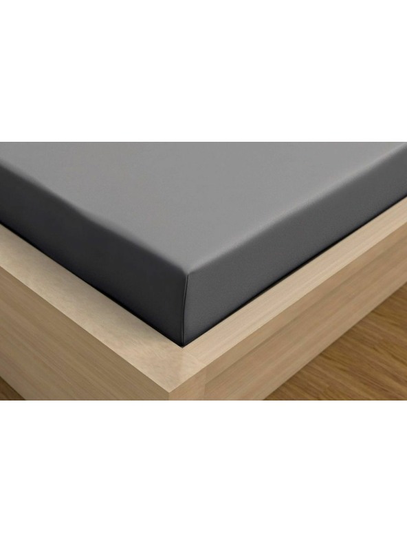 Kvalitex Σεντόνι τζέρσεϊ με λύκρα 160x200εκ σκούρο γκρι Kvalitex