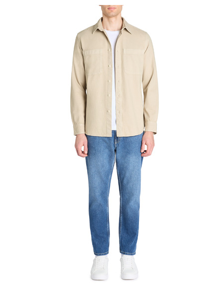 Celio Μπεζ ανδρικό πουκάμισο Celio Lanime