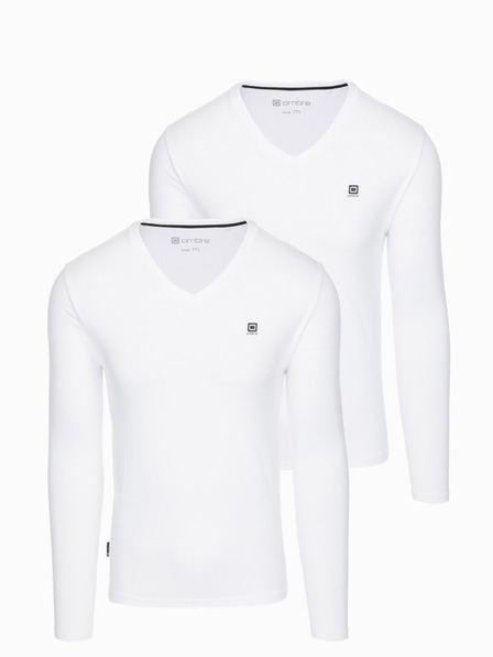 Ombre Clothing Ανδρικό μακρυμάνικο σετ V-NECK - mix 2-pack V2 Z87 Ombre Clothing