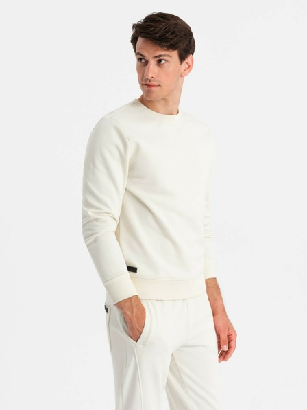 Ombre Clothing Ανδρική βαμβακερή φόρμα BASIC κρεμ Ombre Clothing