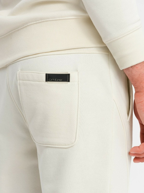 Ombre Clothing Ανδρική βαμβακερή φόρμα BASIC κρεμ Ombre Clothing