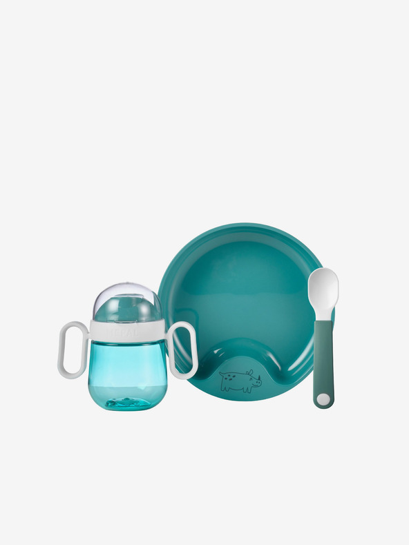 Mepal Σετ κούπας, πιάτου και κουταλιού σε πετρόλ χρώμα Mepal Mio