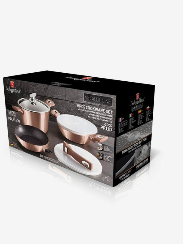 Berlingerhaus Σετ πιάτων με μαρμάρινη επιφάνεια 6 τμχ Rosegold Metallic Line BERLINGERHAUS