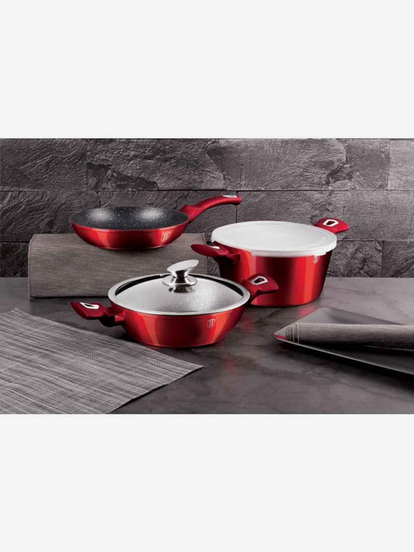 Berlingerhaus Σειρά πιάτων με μαρμάρινη επιφάνεια 5 τεμ Βουργουνδία Metallic Line BERLINGERHAUS