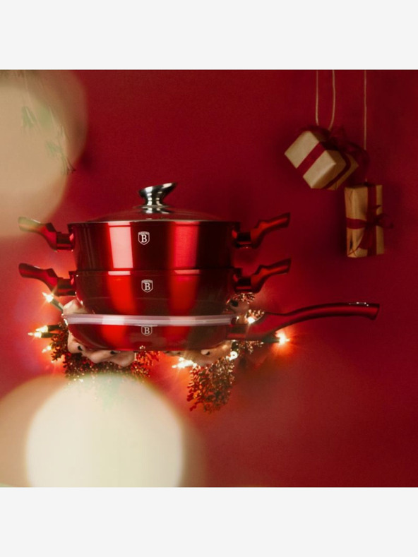 Berlingerhaus Σειρά πιάτων με μαρμάρινη επιφάνεια 5 τεμ Βουργουνδία Metallic Line BERLINGERHAUS