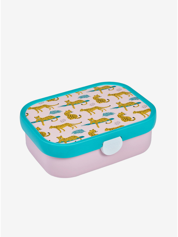 Mepal Mepal Campus Leopard παιδικό κουτί σνακ σε τυρκουάζ-ροζ χρώμα