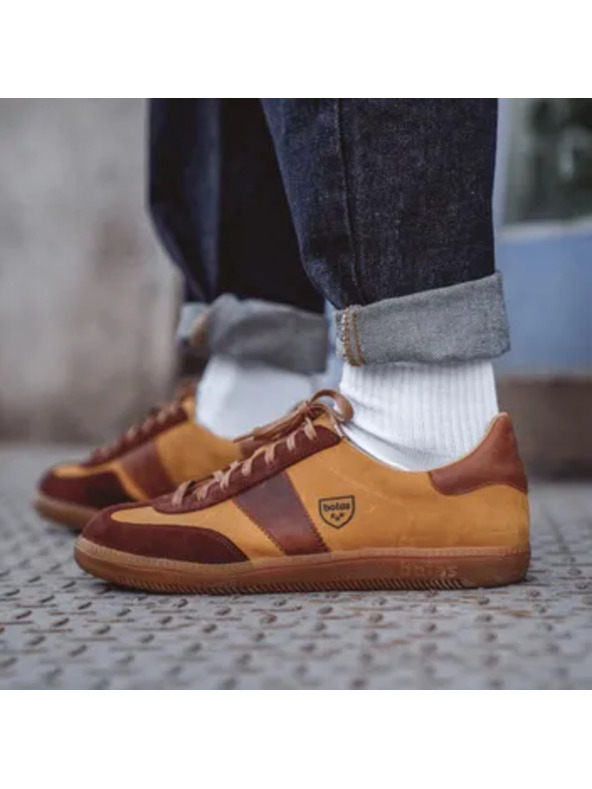 BOTAS *** Γυναικεία δερμάτινα αθλητικά παπούτσια / sneakers καφέ Botas Iconic Caramel