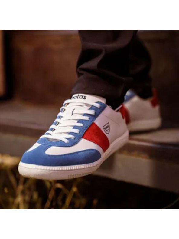 BOTAS *** Γυναικεία δερμάτινα αθλητικά παπούτσια / sneakers λευκά-μπλε-κόκκινα Botas Iconic Tricolor