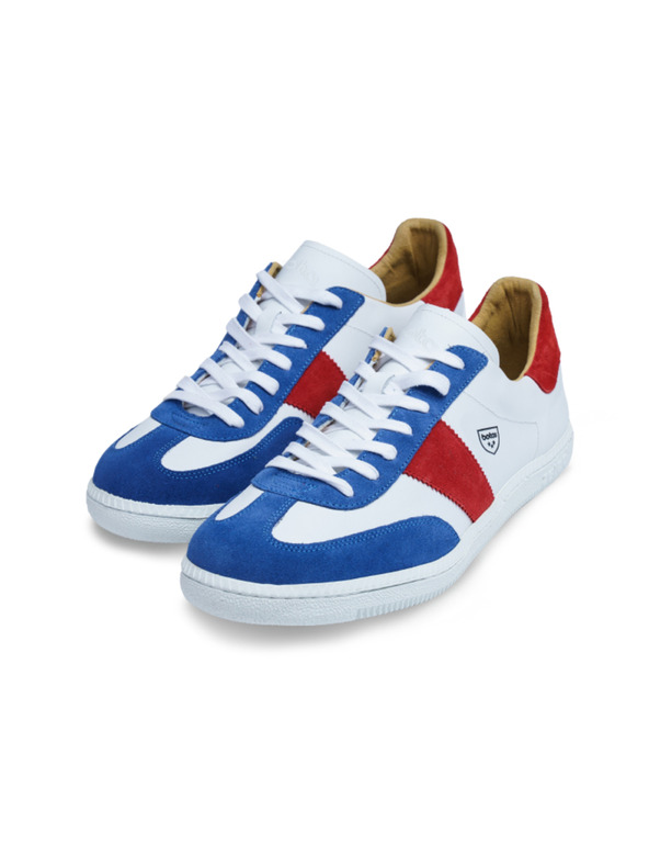 BOTAS *** Γυναικεία δερμάτινα αθλητικά παπούτσια / sneakers λευκά-μπλε-κόκκινα Botas Iconic Tricolor