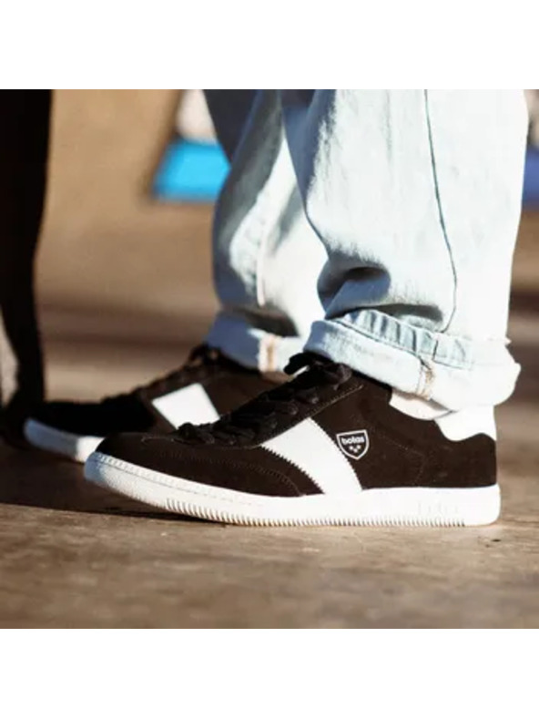 BOTAS *** Γυναικεία δερμάτινα αθλητικά παπούτσια / sneakers μαύρα-λευκά Botas Iconic