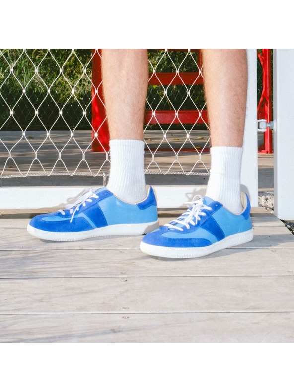 BOTAS *** Γυναικεία δερμάτινα αθλητικά παπούτσια / sneakers μπλε Botas Iconic La Manche 71