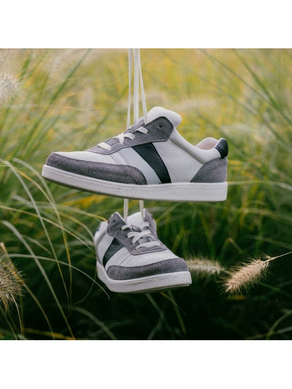 BOTAS *** Γυναικεία δερμάτινα αθλητικά παπούτσια / sneakers λευκά-γκρι-μαύρα Botas Organic