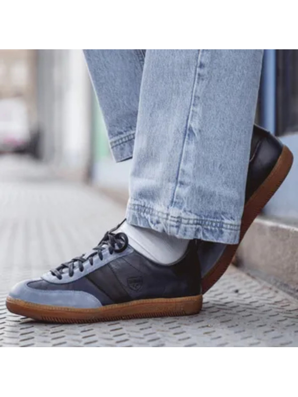 BOTAS *** Γυναικεία δερμάτινα αθλητικά παπούτσια / sneakers μπλε Botas Iconic