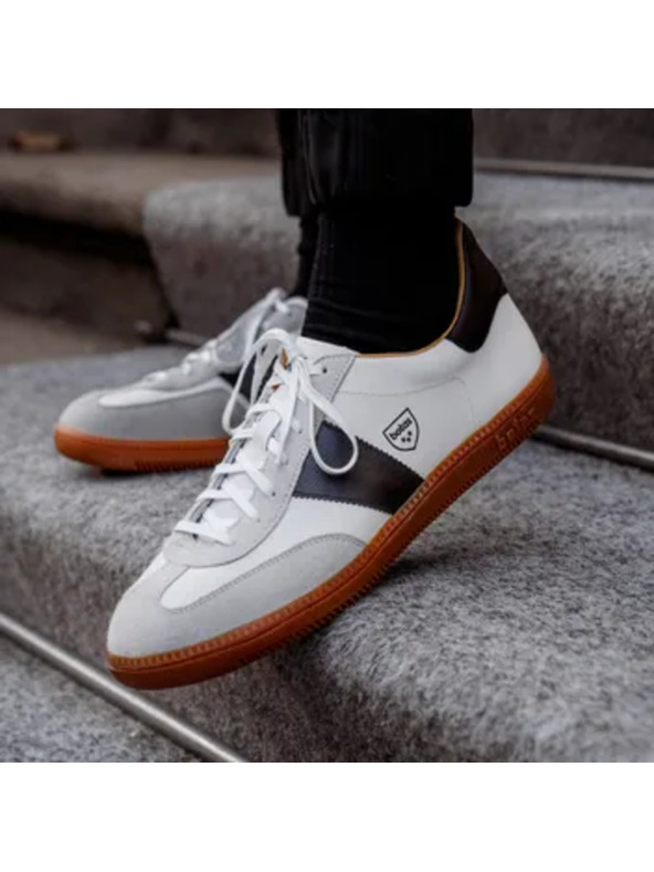 BOTAS *** Γυναικεία δερμάτινα αθλητικά παπούτσια / sneakers λευκά-γκρι-μαύρα Botas Iconic Shadow