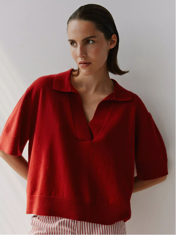 Sofie Schnoor Κόκκινο γυναικείο μάλλινο πουκάμισο Sofie Schnoor