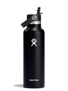 Hydro Flask Hydro Flask Θερμικό μπουκάλι από ανοξείδωτο χάλυβα Standard Mouth Straw Cap 21 oz (621 ml) Μαύρο
