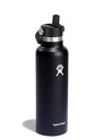 Hydro Flask Hydro Flask Θερμικό μπουκάλι από ανοξείδωτο χάλυβα Standard Mouth Straw Cap 21 oz (621 ml) Μαύρο