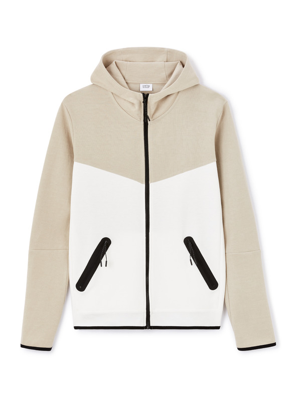 Celio Μπεζ ανδρικό φούτερ με φερμουάρ Celio Lenewyoke