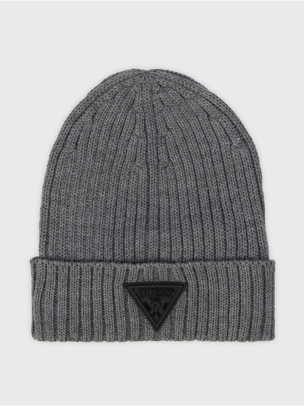 Guess Jeans Ανδρικό γκρι χειμερινό καπέλο Guess Triangle Logo