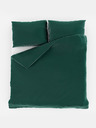 Kvalitex Γαλλικά σατέν λινά με ρίγες 1+2, 200x200, 70x90cm DARK GREEN