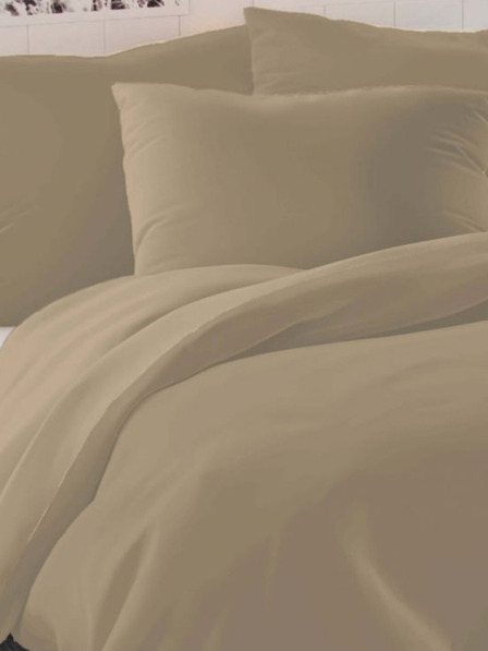 Kvalitex Σατέν γαλλικά επεκτεινόμενα σεντόνια LUXURY COLLECTION 1+2, 240x220, 70x90εκ μπεζ