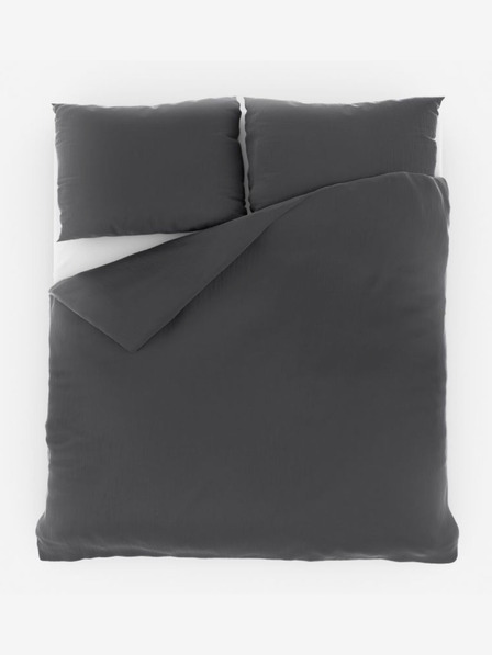Kvalitex Γαλλικά μουσελίν σεντόνια 240x220, 70x90εκ σκούρο γκρι Kvalitex