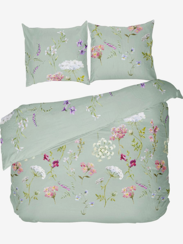 Kvalitex Σεντόνι από γαλλικό βαμβάκι DELUX 200x200, 70x90cm BOTANICA πράσινο