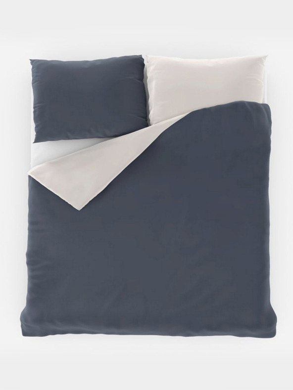 Kvalitex Satin French bedding LUXURY COLLECTION 1+2, 200x200, 70x90cm dark gray / white