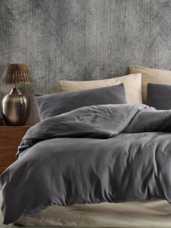 Kvalitex Σεντόνια από μουσελίνα 140x200, 70x90cm σκούρο γκρι Kvalitex