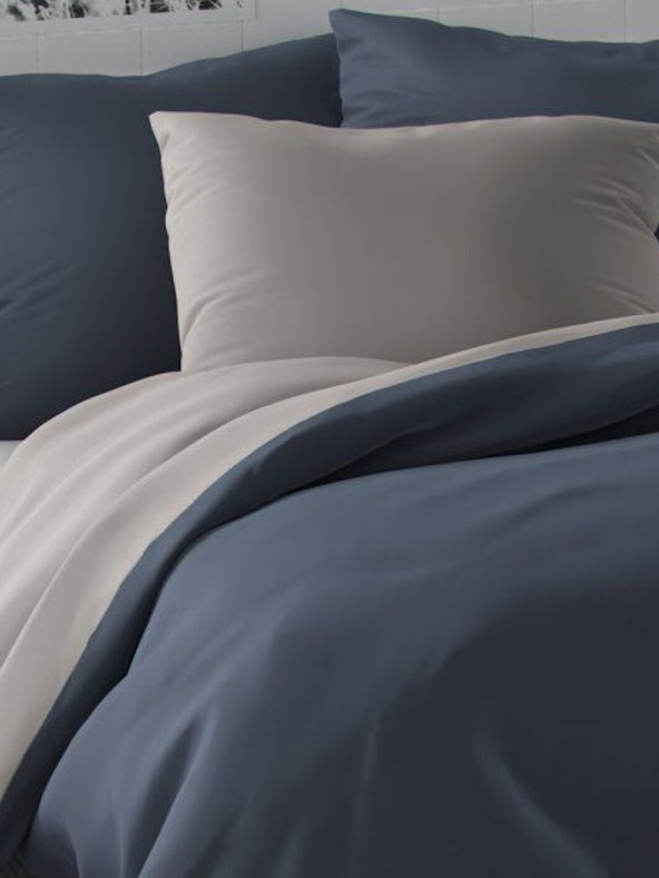 Kvalitex Σατέν γαλλικό λινό LUXURY COLLECTION 1+2, 200x200, 70x90cm σκούρο γκρι / ανοιχτό γκρι