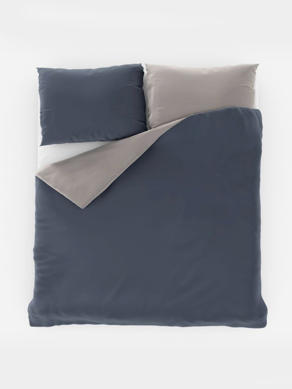 Kvalitex Σατέν γαλλικό λινό LUXURY COLLECTION 1+2, 200x200, 70x90cm σκούρο γκρι / ανοιχτό γκρι